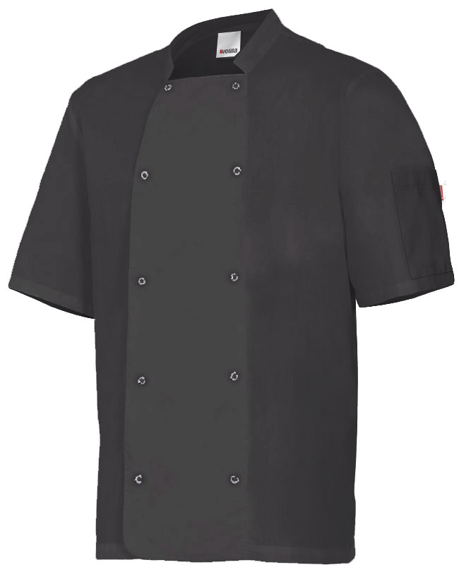 CHAQUETA DE COCINA CON AUTOMATICOS MANGA CORTA